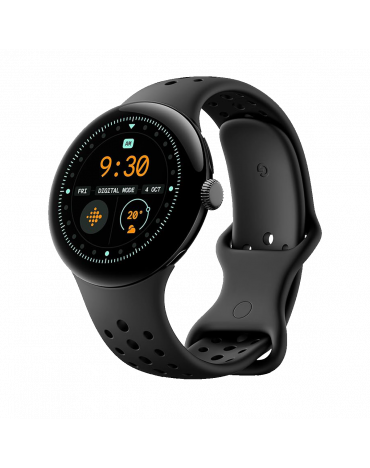 Google Pixel Watch 3 Wi-Fi (45mm) - Matte Black Aluminium Case with Obsidian Active Band