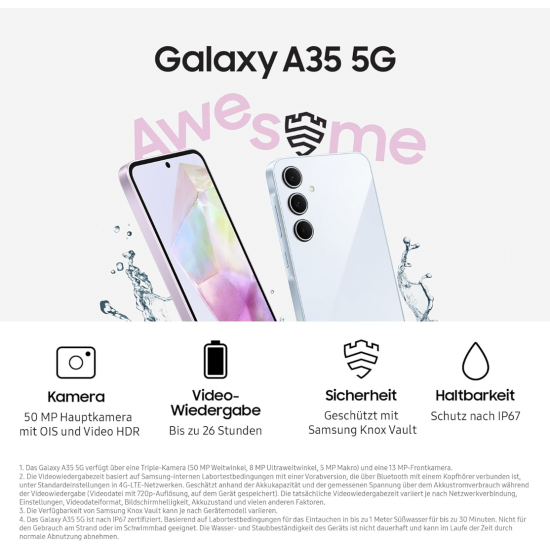 Samsung Galaxy A35 5G Smartphone (Dual-SIMs, 8+256GB) – Awesome Navy Samsung Galaxy A35 5G Smartphone (Dual-SIMs, 8+256GB) – Awesome Navy